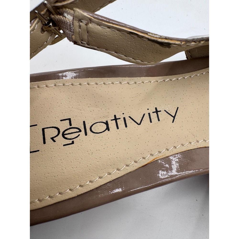 Relativity 7.5 M Taupe Slingback Flats Women's Pointed Toe Patent - Picture 7 of 7